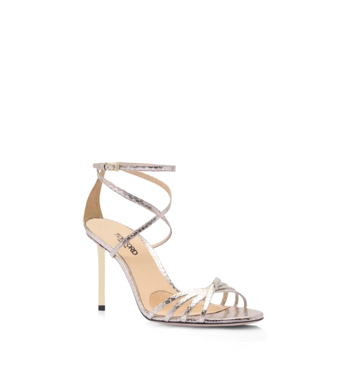 Sandalias Ida de pitón laminado estampado Sandalias Ida de pitón laminado estampado