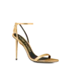 Sandalias puntiagudas sin talón con candado de piel napa laminada Sandalias puntiagudas sin talón con candado de piel napa laminada