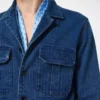Sobrecamisa de denim con diseño en espiga Sobrecamisa de denim con diseño en espiga