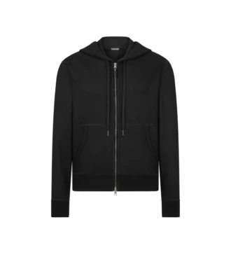Sudadera con capucha y cremallera de cachemira