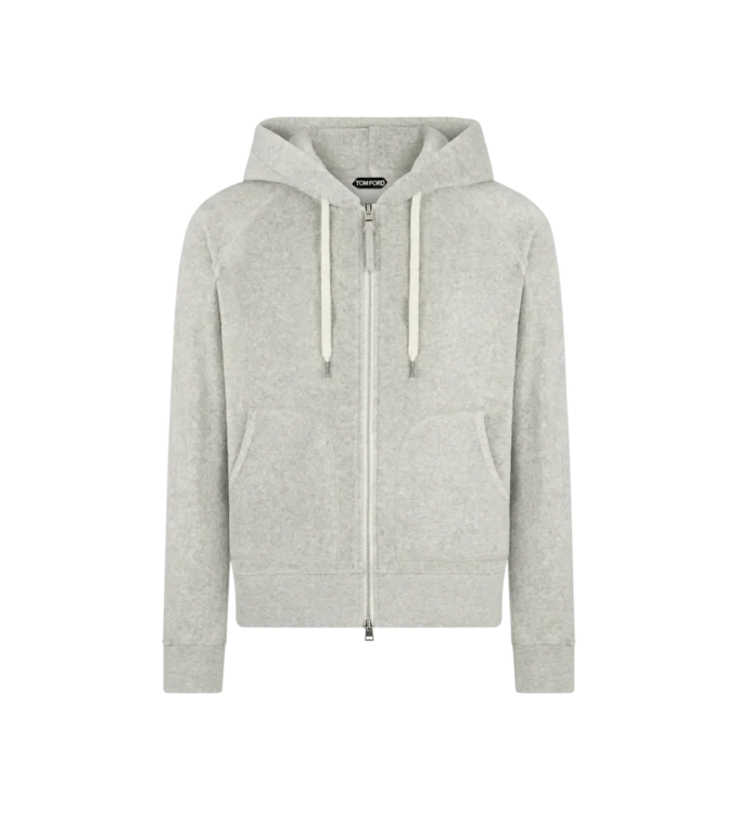 Sudadera con capucha y cremallera de felpa Sudadera con capucha y cremallera de felpa