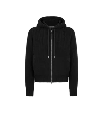 Sudadera con capucha y medio punto de merino