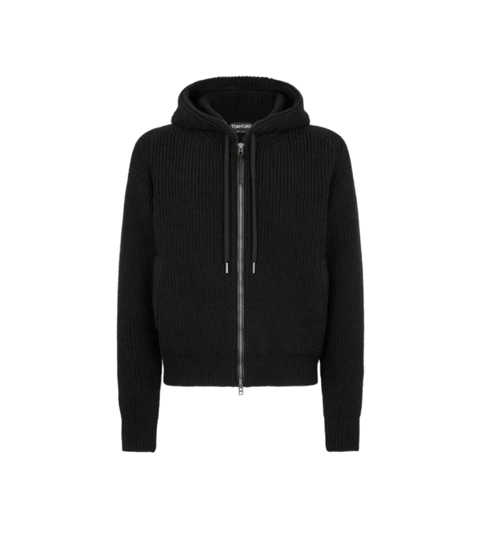 Sudadera con capucha y medio punto de merino Sudadera con capucha y medio punto de merino