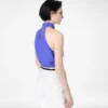 Top de seda con cuello halter y detalle plisado Top de seda con cuello halter y detalle plisado