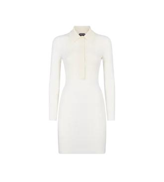 Vestido corto tipo polo con plastrón