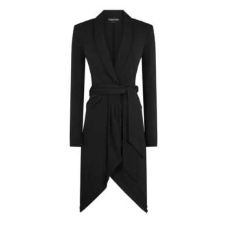 Vestido cruzado de manga larga