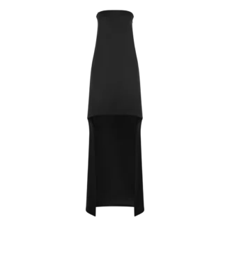 Vestido de cóctel asimétrico sin tirantes