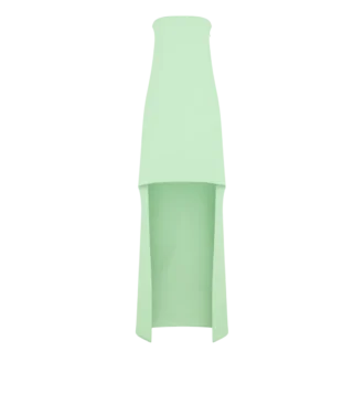 Vestido de cóctel asimétrico sin tirantes de seda elástica doble georgette
