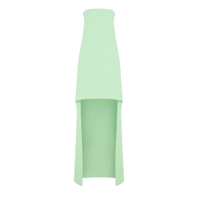 Vestido de cóctel asimétrico sin tirantes de seda elástica doble georgette Vestido de cóctel asimétrico sin tirantes de seda elástica doble georgette