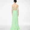 Vestido de cóctel asimétrico sin tirantes de seda elástica doble georgette Vestido de cóctel asimétrico sin tirantes de seda elástica doble georgette