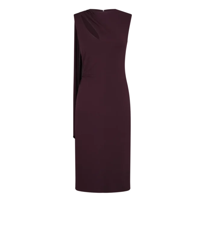 Vestido de cóctel con aberturas y detalle de bufanda Vestido de cóctel con aberturas y detalle de bufanda