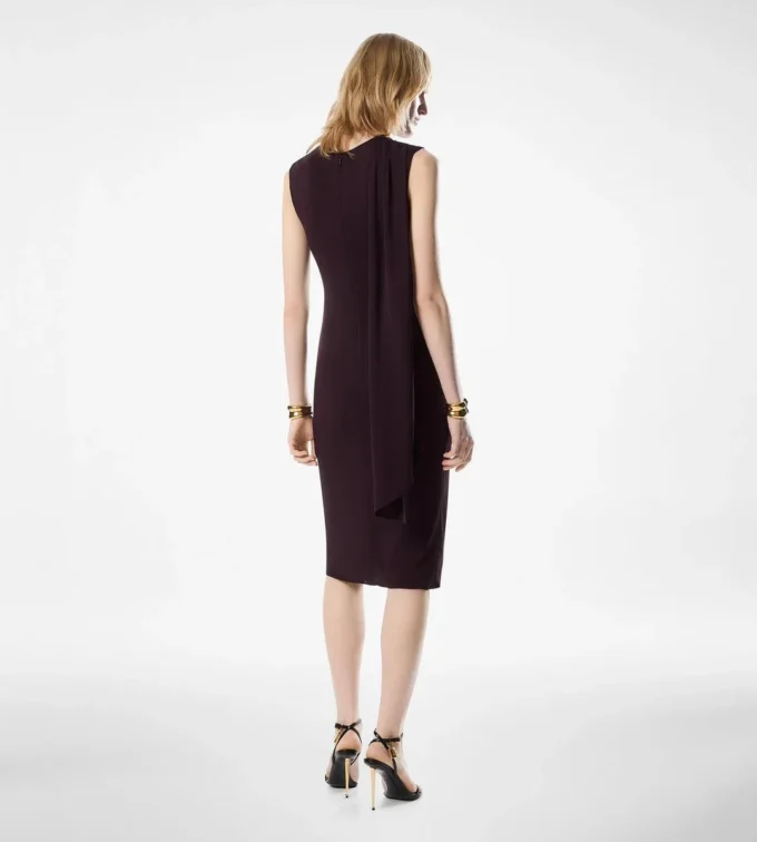 Vestido de cóctel con aberturas y detalle de bufanda Vestido de cóctel con aberturas y detalle de bufanda
