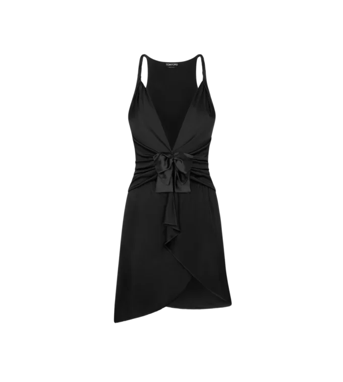 Vestido de cóctel con cuello en V fruncido Vestido de cóctel con cuello en V fruncido