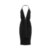 Vestido de cóctel con cuello en V y detalle drapeado en cascada en la parte delantera Vestido de cóctel con cuello en V y detalle drapeado en cascada en la parte delantera