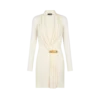 Vestido de cóctel de manga larga con cuello en V y detalle de barra Vestido de cóctel de manga larga con cuello en V y detalle de barra