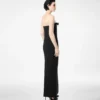 Vestido de cóctel sin tirantes de crepé pesado y satén Envers con detalle de lazo Vestido de cóctel sin tirantes de crepé pesado y satén Envers con detalle de lazo