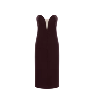 Vestido de cóctel sin tirantes de terciopelo
