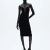 Vestido de cóctel sin tirantes de terciopelo Vestido de cóctel sin tirantes de terciopelo