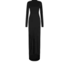 Vestido de noche asimétrico de manga larga con espalda retorcida Vestido de noche asimétrico de manga larga con espalda retorcida