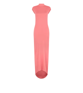Vestido de noche asimétrico sin mangas con espalda cruzada