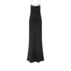 Vestido de noche camisola de crepé de seda con lunares y detalles de encaje Vestido de noche camisola de crepé de seda con lunares y detalles de encaje