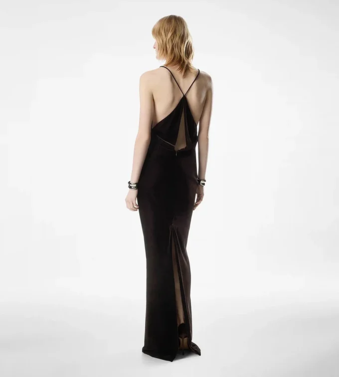 Vestido de noche con cuello en V y aberturas Vestido de noche con cuello en V y aberturas