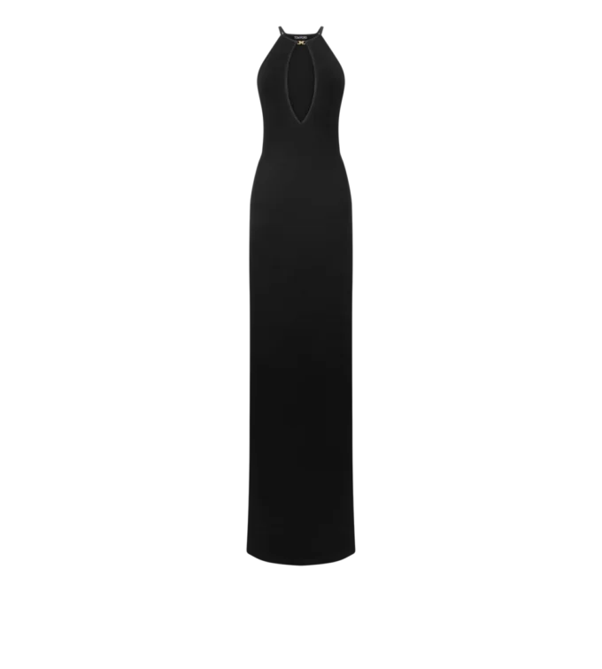 Vestido de noche con cuello halter y aberturas Vestido de noche con cuello halter y aberturas