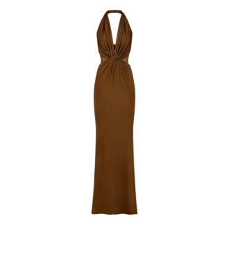 Vestido de noche cruzado de punto elástico