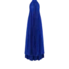 Vestido de noche de seda con cuello halter y plisado en forma de rayos de sol Vestido de noche de seda con cuello halter y plisado en forma de rayos de sol