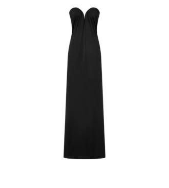 Vestido de noche drapeado sin tirantes