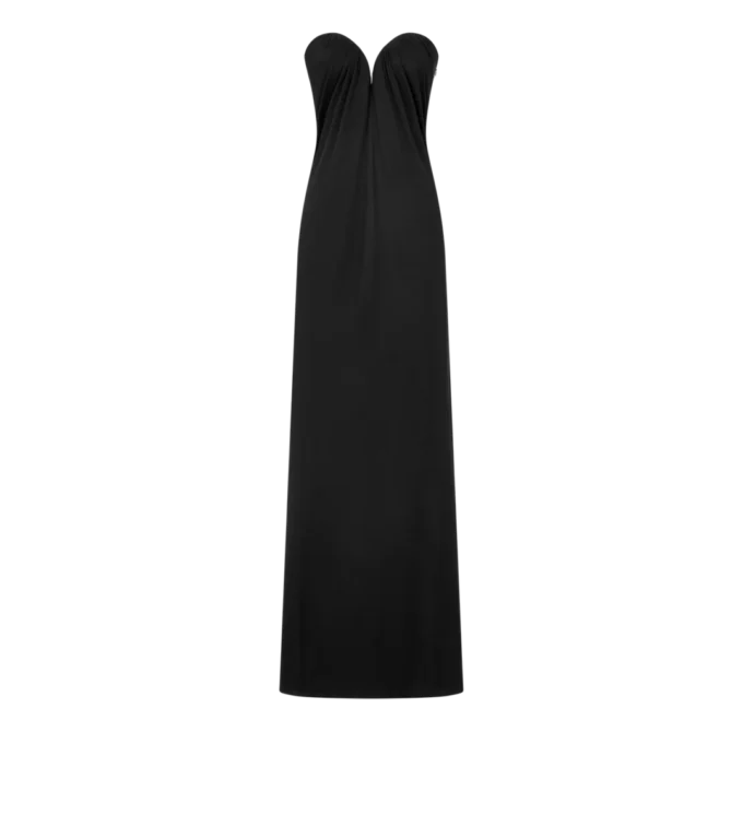 Vestido de noche drapeado sin tirantes Vestido de noche drapeado sin tirantes
