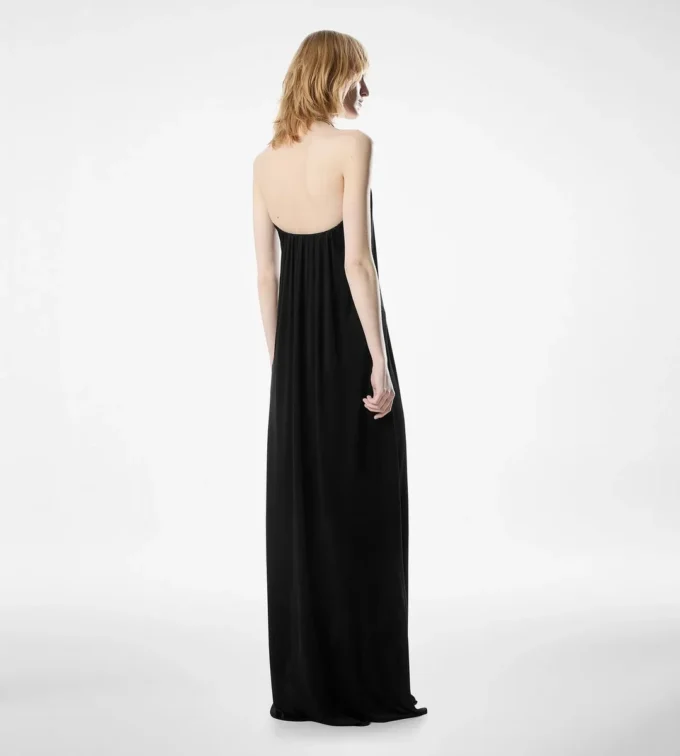 Vestido de noche drapeado sin tirantes Vestido de noche drapeado sin tirantes