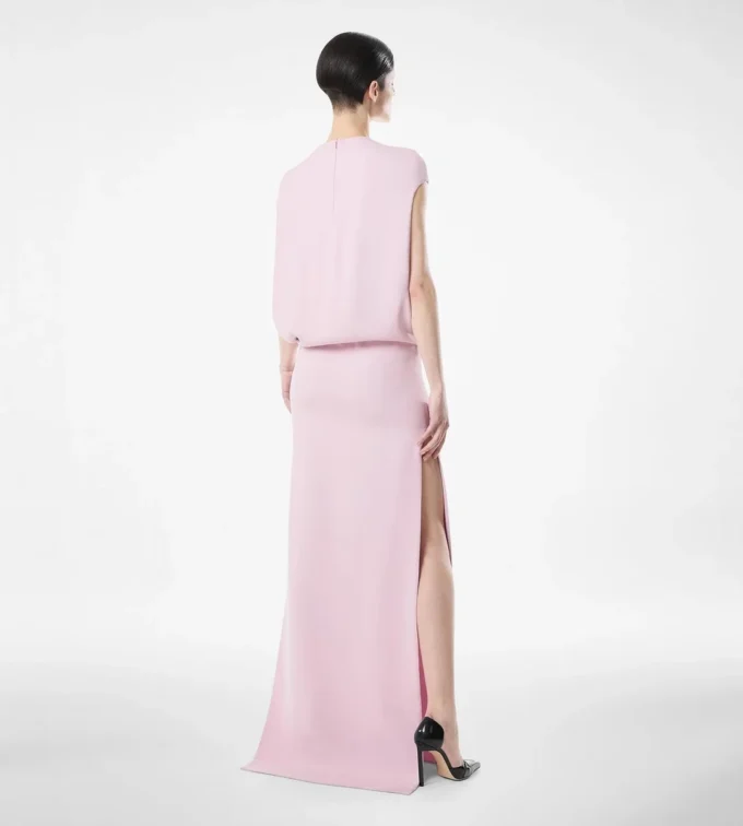 Vestido de noche elástico de doble georgette de seda Vestido de noche elástico de doble georgette de seda