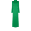 Vestido de noche recto con cuello alto de crepé brillante Vestido de noche recto con cuello alto de crepé brillante