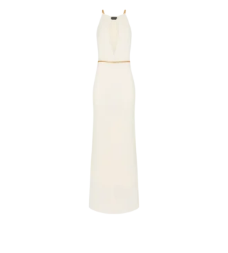 Vestido de noche sin mangas con aberturas