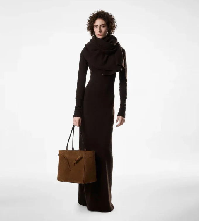 Bolso mediano Audrey de piel de ante Bolso mediano Audrey de piel de ante