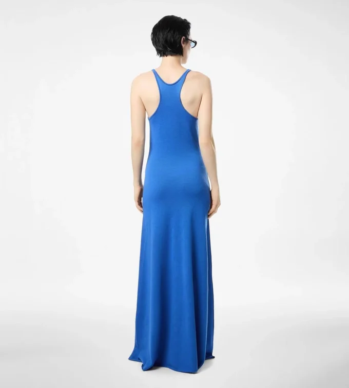 Vestido largo sin mangas de merino fino Vestido largo sin mangas de merino fino