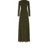 Vestido recto de cuello redondo de cachemira fina y seda Vestido recto de cuello redondo de cachemira fina y seda