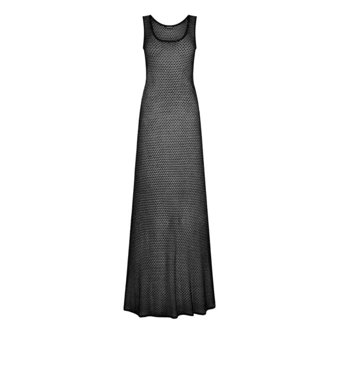 Vestido sin mangas con cuello redondo