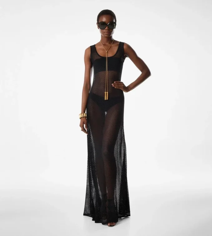 Vestido sin mangas con cuello redondo