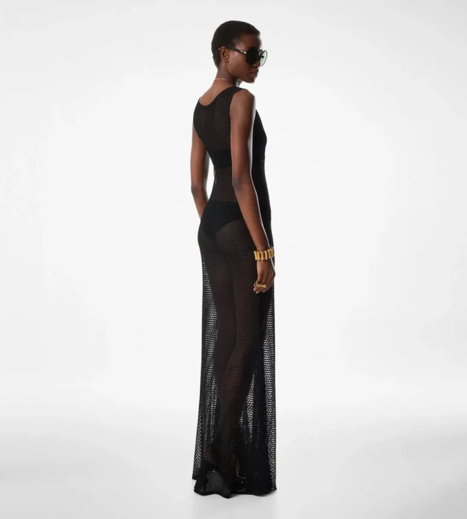 Vestido sin mangas con cuello redondo