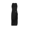 Vestido sin mangas con detalles de cuero Vestido sin mangas con detalles de cuero