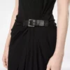 Vestido sin mangas con detalles de cuero Vestido sin mangas con detalles de cuero
