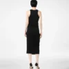 Vestido sin mangas con detalles de cuero Vestido sin mangas con detalles de cuero