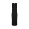 Vestido sin mangas de largo medio con ribetes adornados con micro lentejuelas Vestido sin mangas de largo medio con ribetes adornados con micro lentejuelas