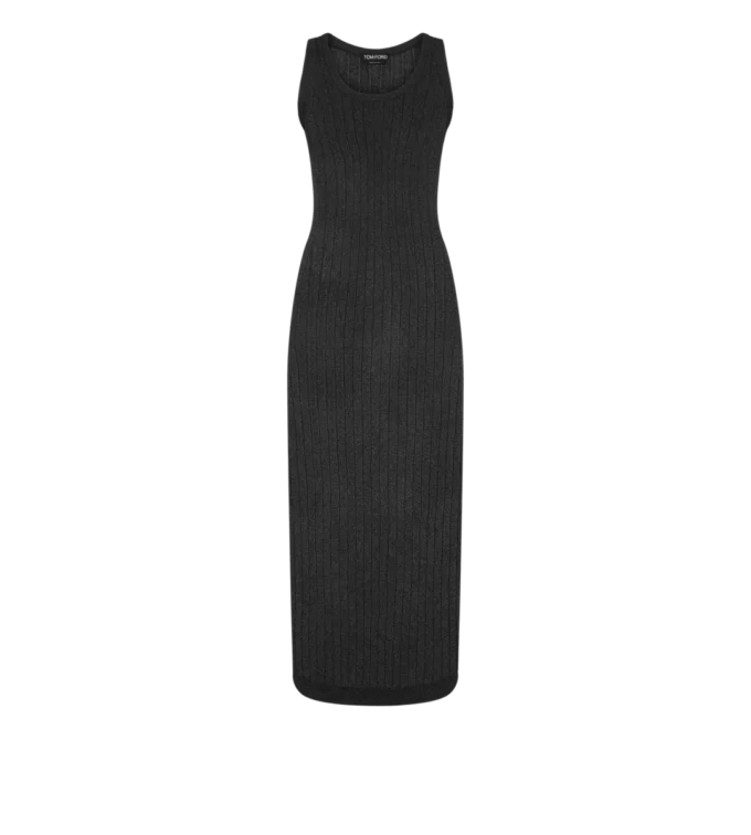 Vestido sin mangas hasta los tobillos con placa metálica Tom Ford Vestido sin mangas hasta los tobillos con placa metálica Tom Ford