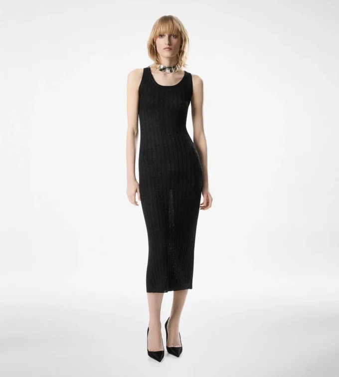 Vestido sin mangas hasta los tobillos con placa metálica Tom Ford Vestido sin mangas hasta los tobillos con placa metálica Tom Ford