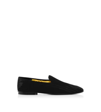 Zapatillas Steven de terciopelo a rayas