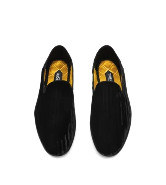 Zapatillas Steven de terciopelo a rayas