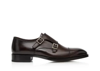 Zapatos con correa Elkan de cuero bruñido